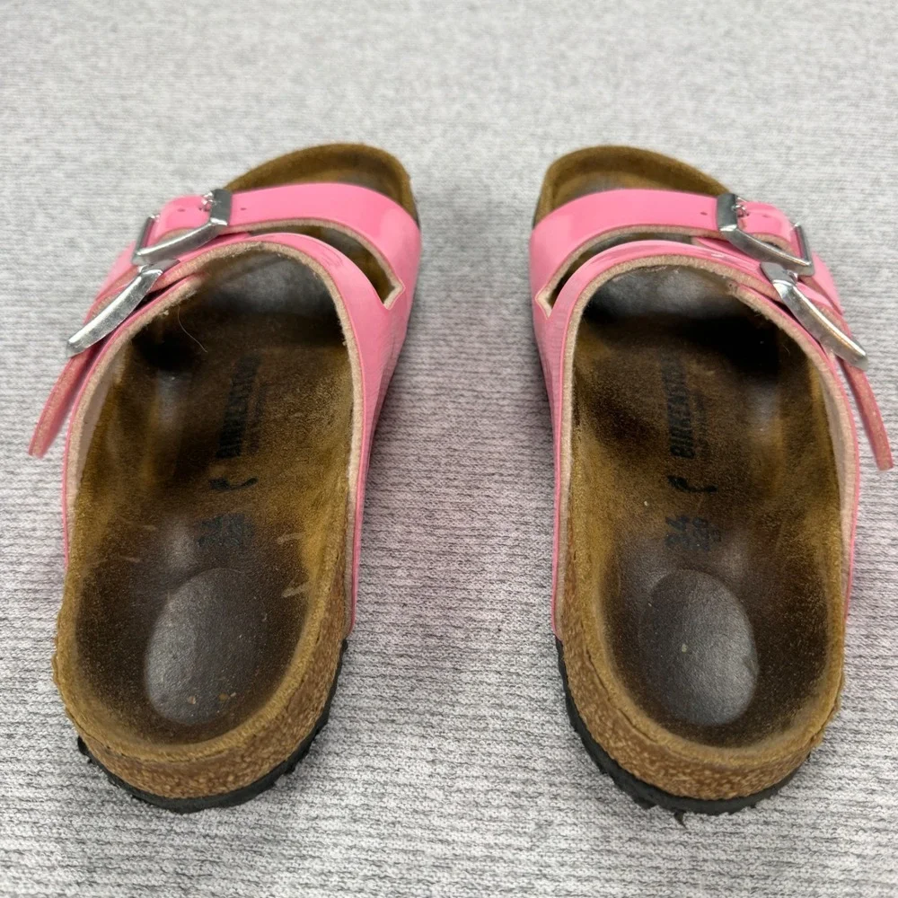 Birkenstock Arizona Pink Patent Leather Sandals Womens EU 34 US3-3.5